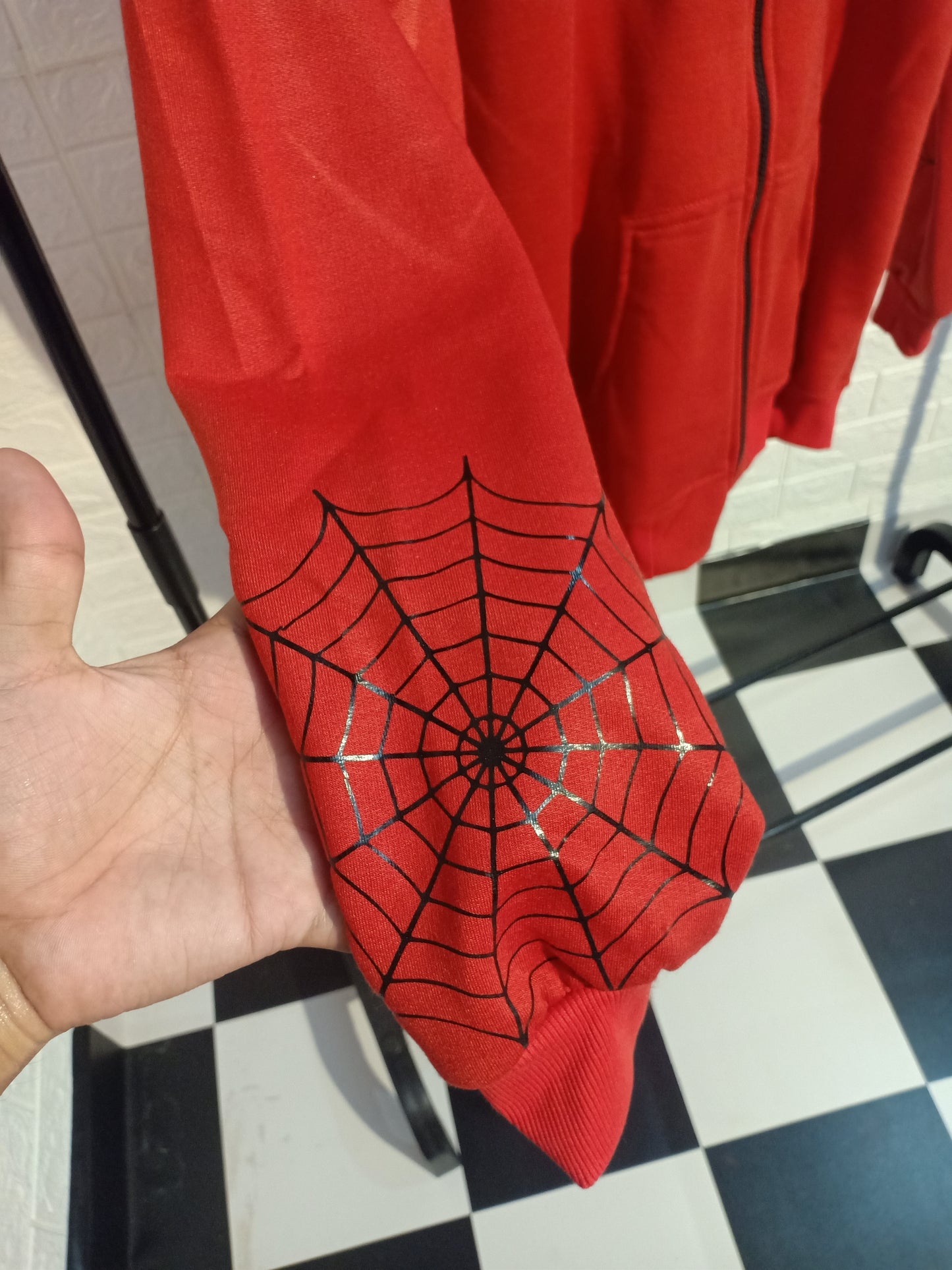 Spiderman Net Full Length Zip Up Hoodie For men Women Fashion Outfit