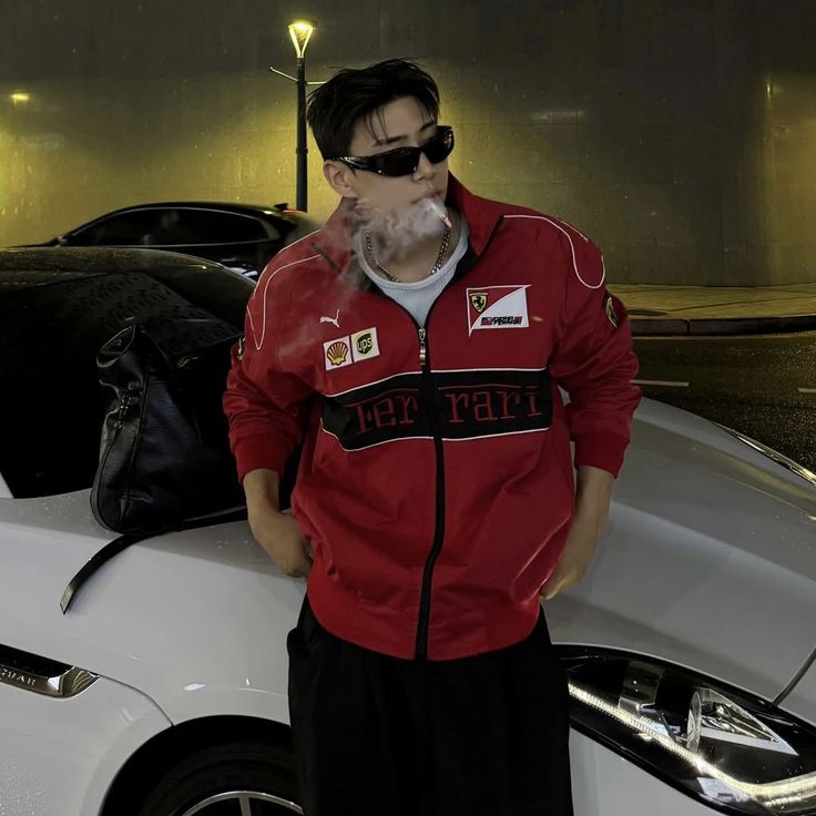 Red Ferrari F1 Vintage Racing retro style jacket 