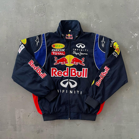 Red Bull Racing Vintage Jacket - Team F1 Retro Racer Jacket Apparel 