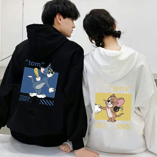 Tom & Jerry Printed Couples Matching Oversized Hoodie For Men & Women