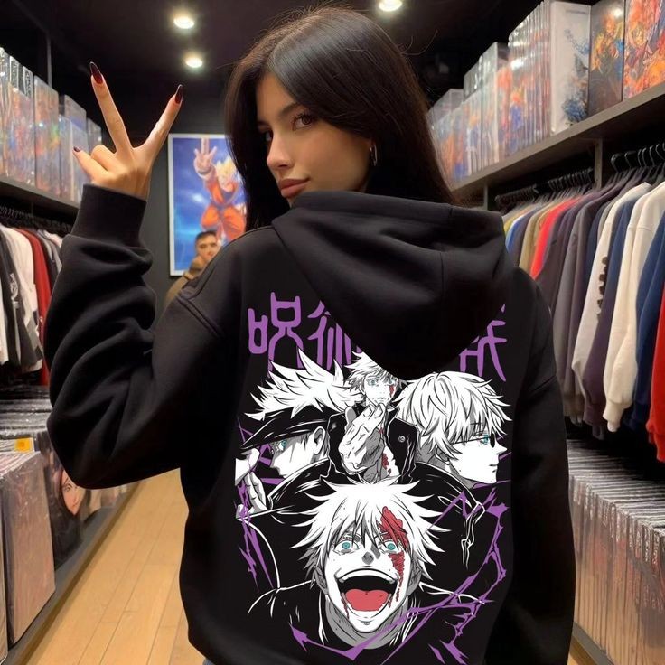 Gojo Satoru Anime Graphic Printed Oversized Hooded For Men Women | Anime Jujutsu Kaisen Hoodie |