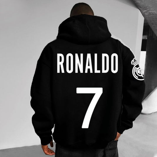 Ronaldo CR7 Premium Printed Oversized Casual Pullover Hoodie For Men - Footballer Hoodie