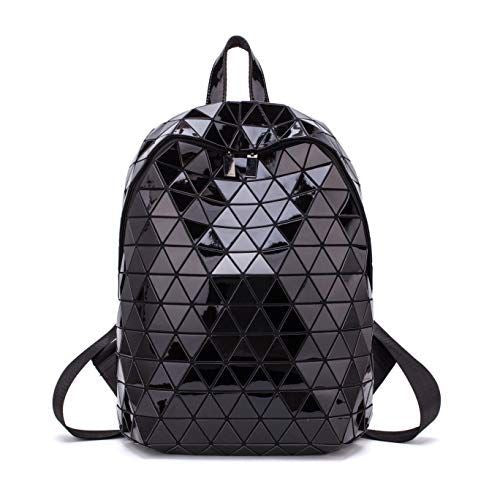 Geometric Backpack Holographic Luminous Backpacks Black