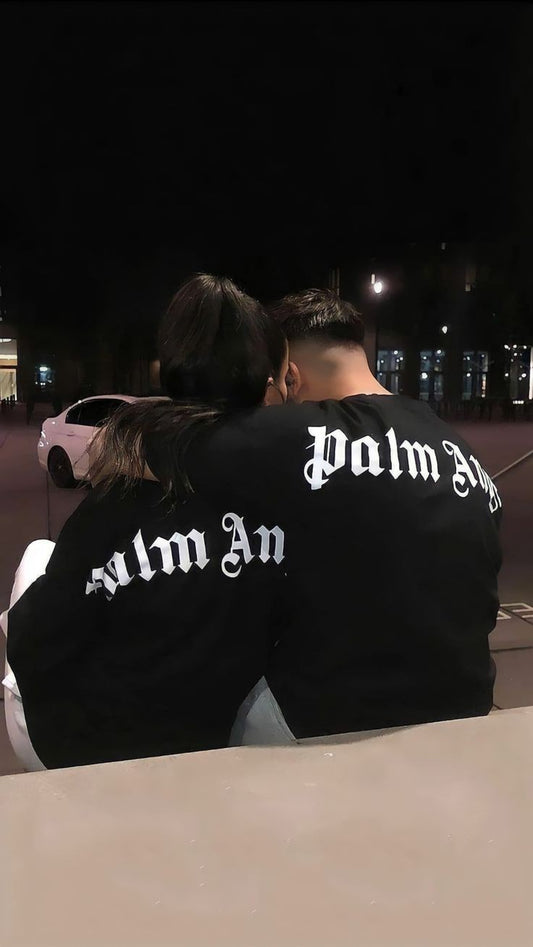 Palm Angeles Couples Matching Drop Shoulder Printed Oversized T-shirt For Mens & Women