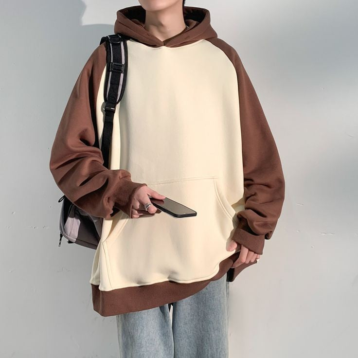 Japanese Kawaii Fashion Oversized Street Style Pullover Hoodie For Mens