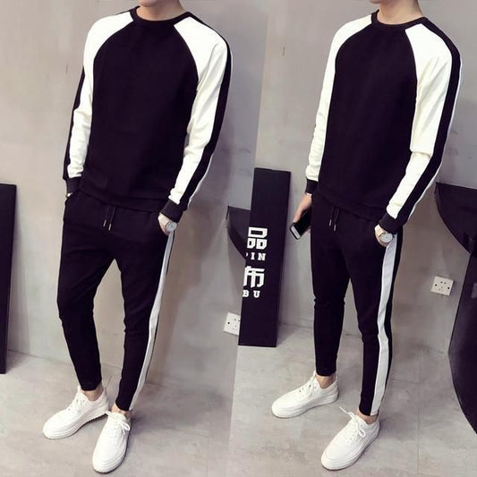 Chinese Fashion Style Direct Sleeve Strip Tracksuit For Mens