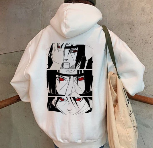 Aesthetic Sasuke Uchiha Printed Oversize Anime Hoodie