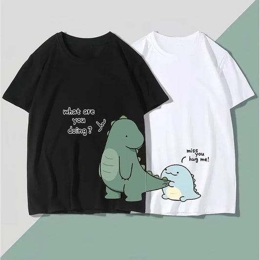 Cute Dinosaur Matching Couples T-shirt