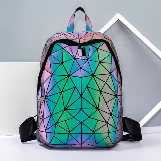 Geometric Backpack Holographic Luminous Backpacks Reflective Bag Luminesk Irredescent Rucksack (REFLECTIVE kite shaped)