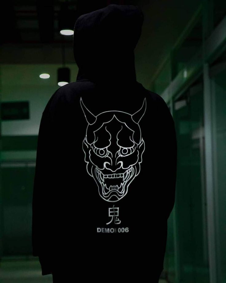 Japanese Demon Back Printed Hoodie