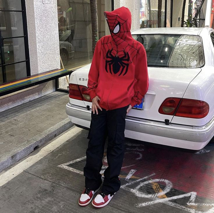 Red Spiderman Full Zip Up Hoodie - Limited Edition