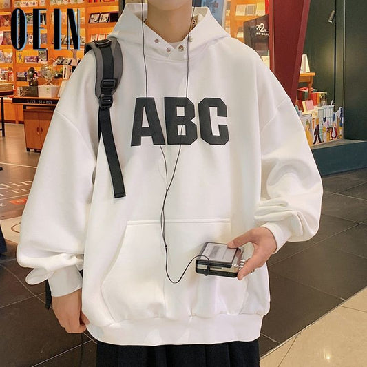 ABC Printed Korean Style Baggy Oversize Hoodie