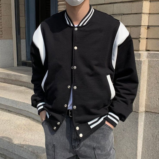 Men's College Style Baseball Varsity Jacket For Streetwear Fashion Outfit