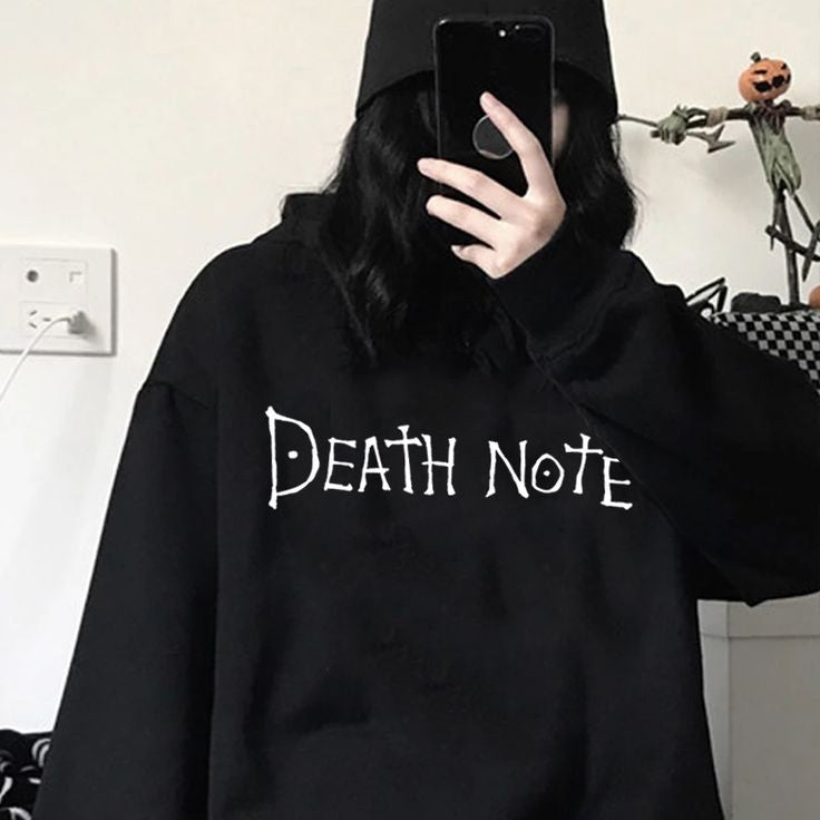 Death Note Print Japanese Anime Cosplay Oversized Fleece Hoodie For Men's Women's - Fans Collection