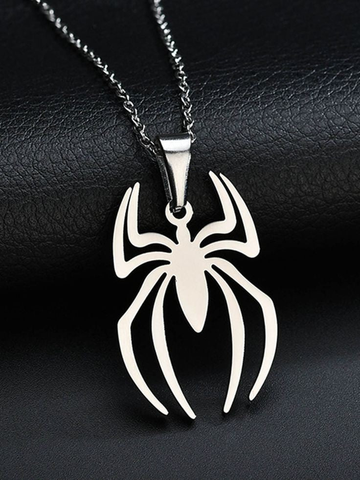 Spider Stainless Steel High Quality Pendant With Chain Combo Necklace 