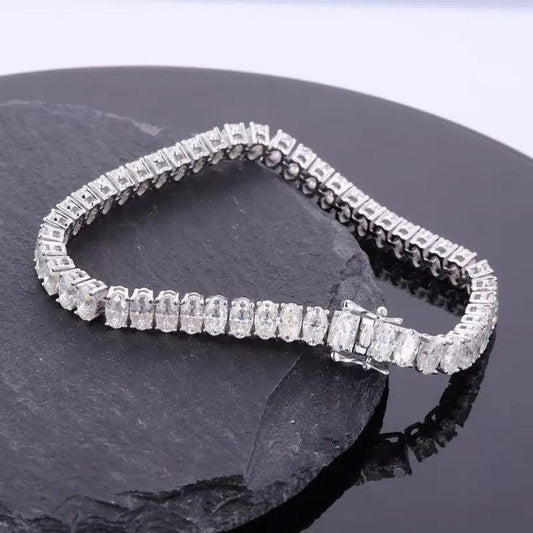 Sterling Ice Out Baguette Tennis Bracelet For Men Hip Hop Bling