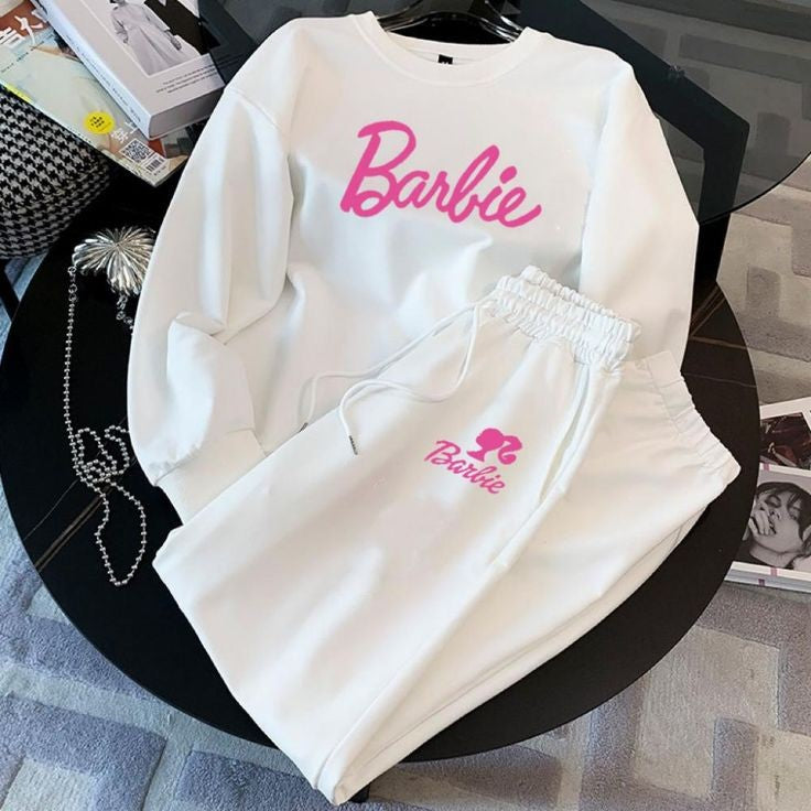 Barbie White Fashionable Tracksuit For Women 