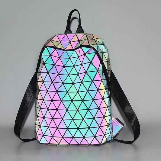 Geometric Backpack Holographic Luminous Backpacks Reflective Bag Luminesk Irredescent Rucksack (REFLECTIVE kite shaped)