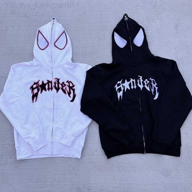 Couples Spider-Man Matching Full Zipper Hoodie For Couples - Viral & Comfy Oversized Hoodie (Black & White)