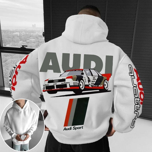 Audi Car Racing Printed Premium Oversized Retro Racer Pullover Hoodie For Men