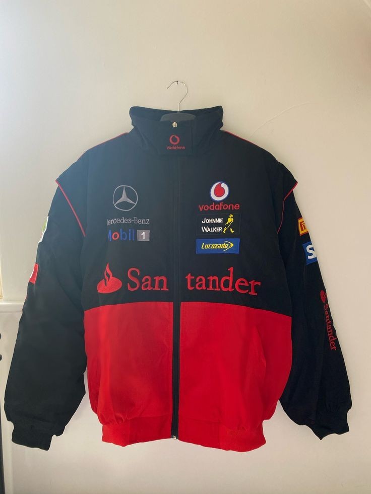 Vintage Mercedes Benz Santander McLaren formula 1 Motorcycle Racing Jacket For Men & Women