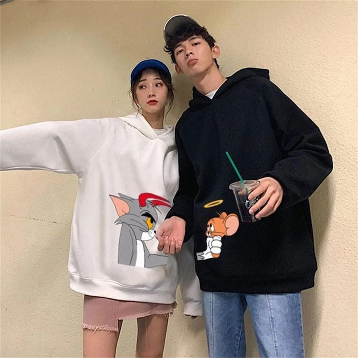 Tom & Jerry Sweet Couples Matching Hoodie Outfit