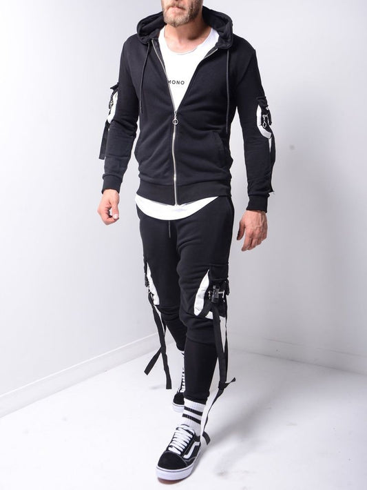 Funky Buckle Multi-Pocket Tracksuit For Men's