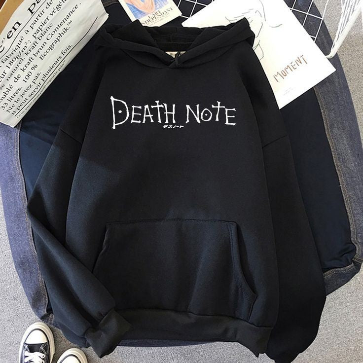 Death Note Print Japanese Anime Cosplay Oversized Fleece Hoodie For Men's Women's