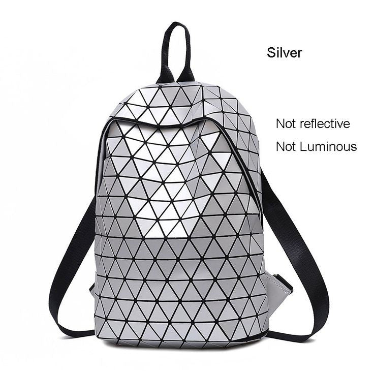 Geometric Backpack Holographic Luminous Backpacks silver