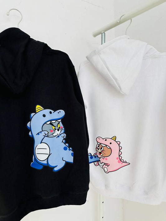 Tom And Jerry Dino Couples Matching Hoodie