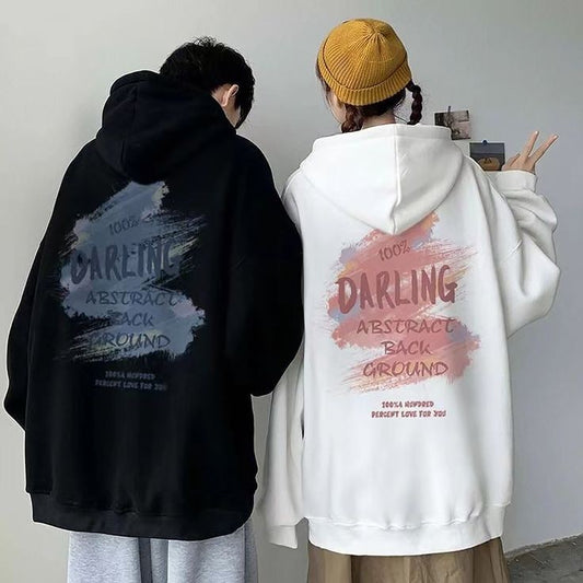 Darling Graphic Printed Couples Hoodie Oversized Streetwear Couples Fashion Clothing - Valentine's Couples Hoodie