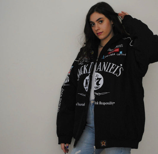 Vintage Jack Daniel's Y2K Retro Racer Jacket For Women 