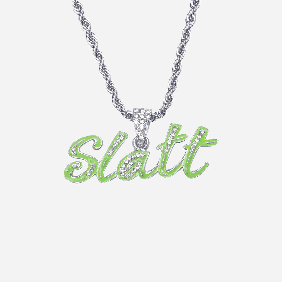 Mc Stan Diamond Slatt Pendent With Stainless Stell Ropeless Chain Hip Hop Necklace Chain For Men