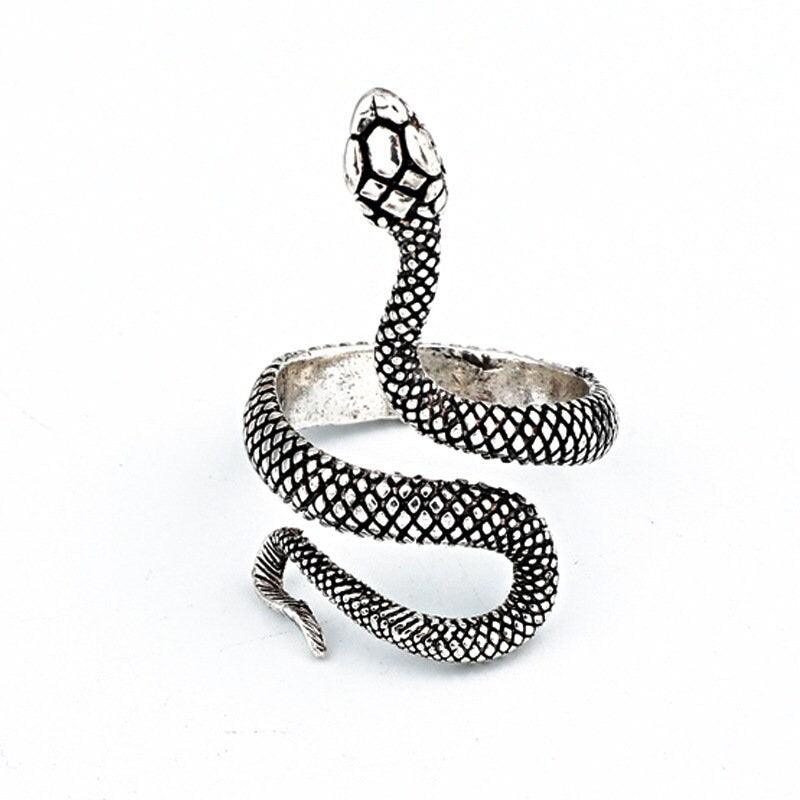 Stylish Silver Snake Ring Adjustable Ring For Men